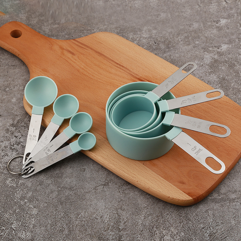 Kitchen Gadgets And Utensils - 8 個計量カップスプーンセットベーキングケーキペストリー調理器具ステンレス鋼ハンドルキッチンツールアクセサリーガジェット