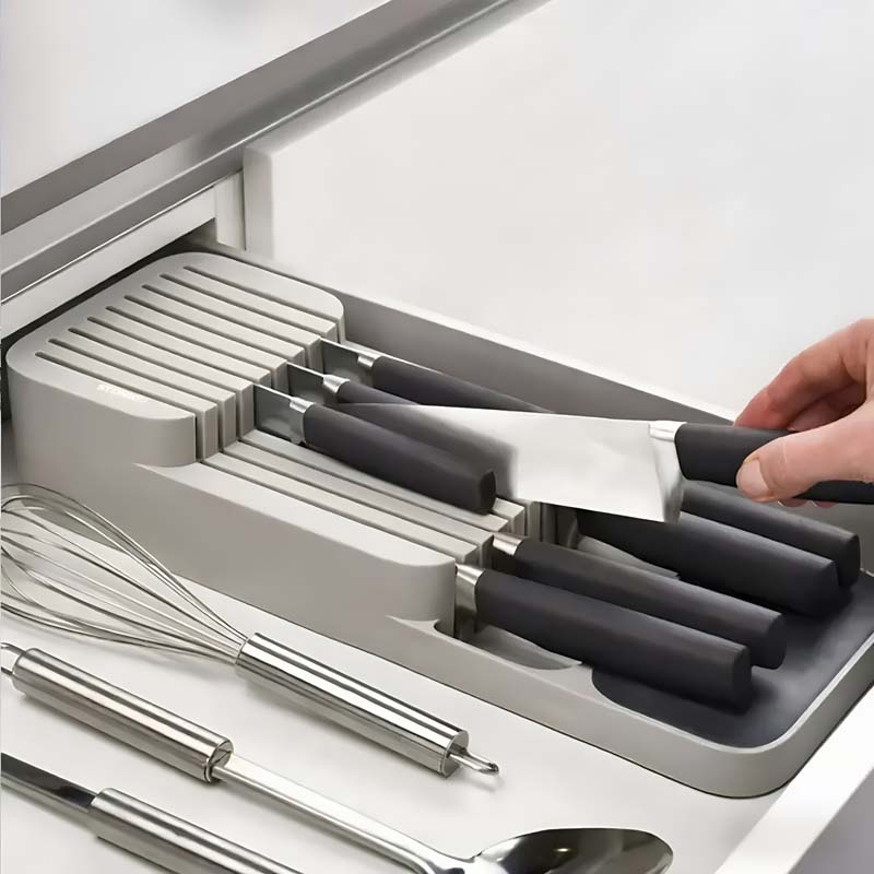 Kitchen Gadgets Storage Ideas - 実用的な引き出し式ナイフ収納ボックス - キッチンアクセサリー - キッチン用品収納ラック -