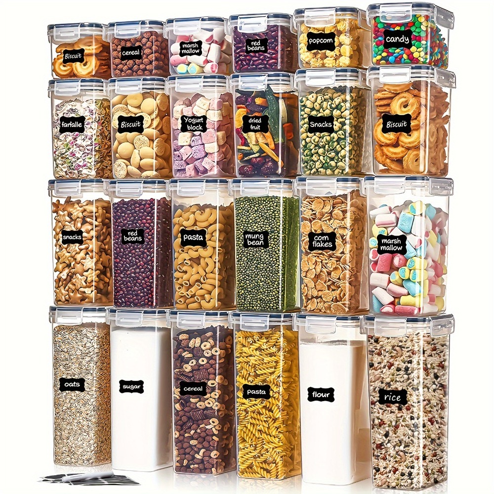 Kitchen Gadgets Storage Ideas - 24個入り食品保存容器 12箱 12蓋 気密パントリーオーガナイザー キッチンアクセサリー ガジェットツール