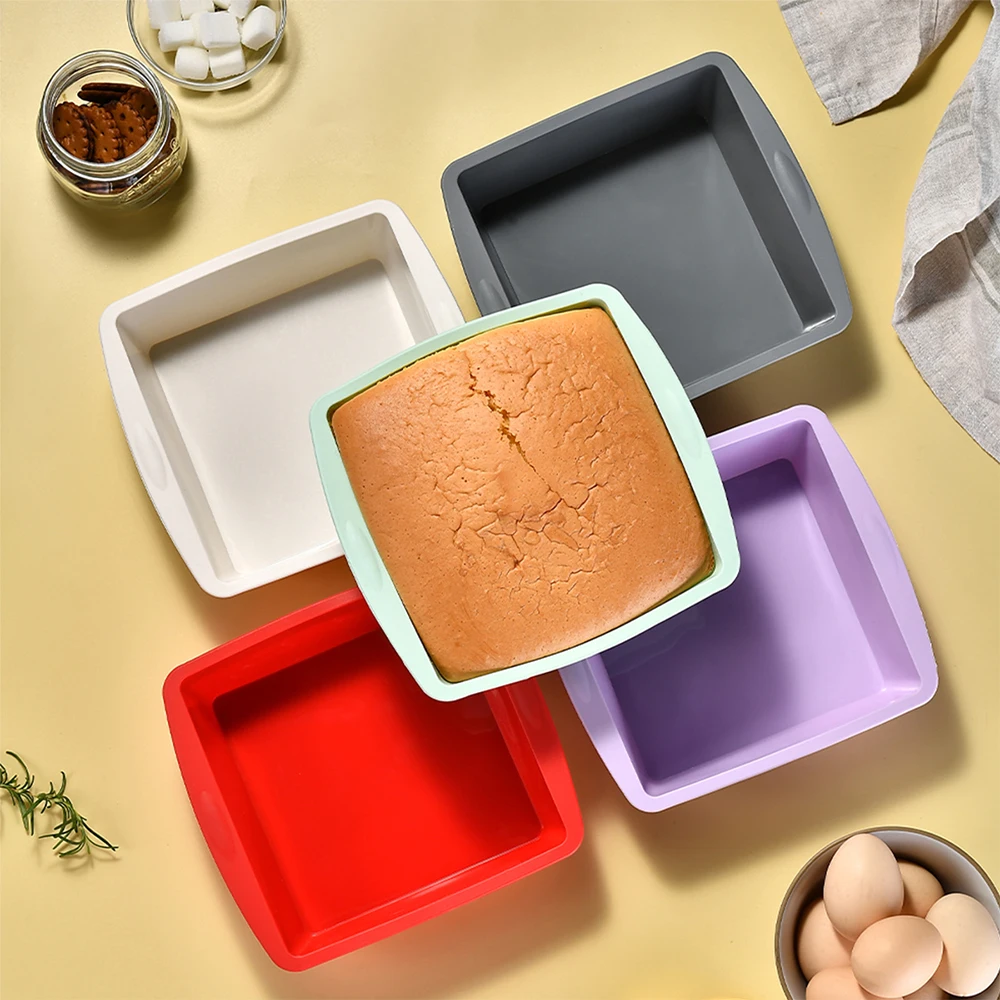 Kitchen Gadgets Ninja - 正方形のシリコンケーキモールド,簡単なリリース,ケーキパン,耐久性のあるキッチンツールとアクセサリー,家庭用,1個,4個