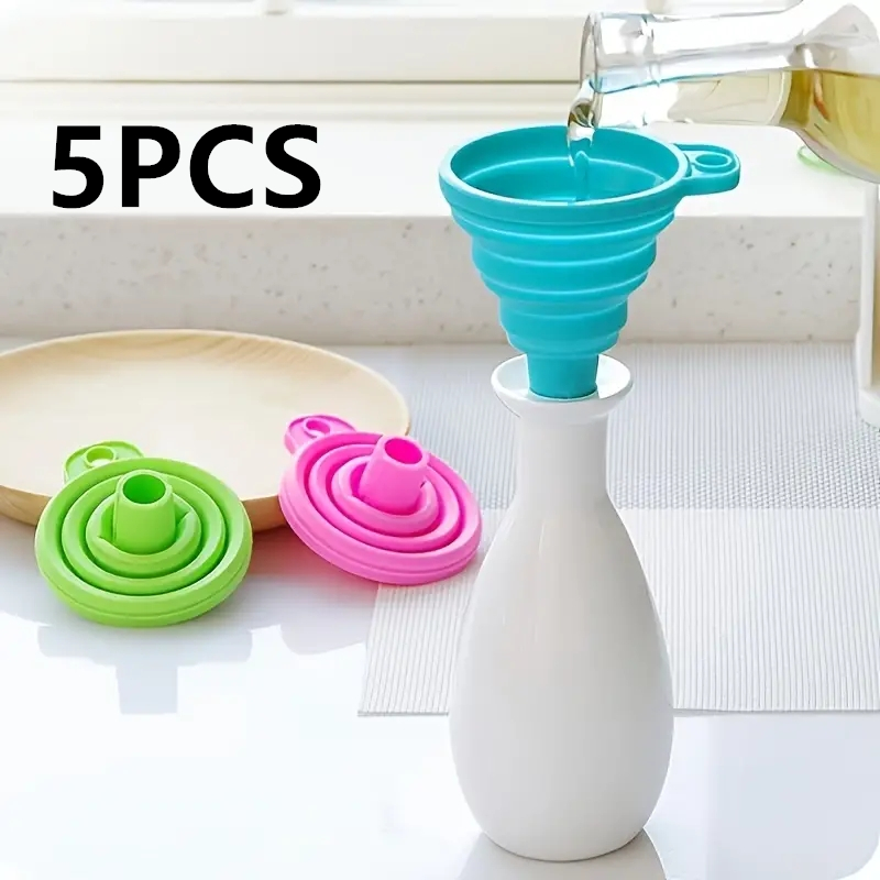 Kitchen Gadgets And Utensils - シリコーン折りたたみ漏斗多機能ポータブルミニキッチン格納式油漏れ家庭用液体ディスペンサーキッチン用品