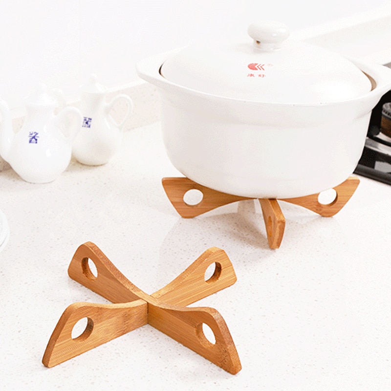 Kitchen Gadgets In Japan - 木製クロストレイホルダー、取り外し可能なテーブルマット、熱スチームテーブルマット、家庭用キッチン、滑り止め木製マット、ガジェット