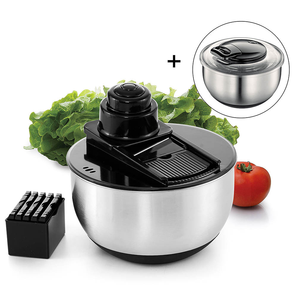 Salad Spinner - ホットセール キッチン新デザイン 手動サラダブレンダー スライサー レタス ドライサラダスピナー