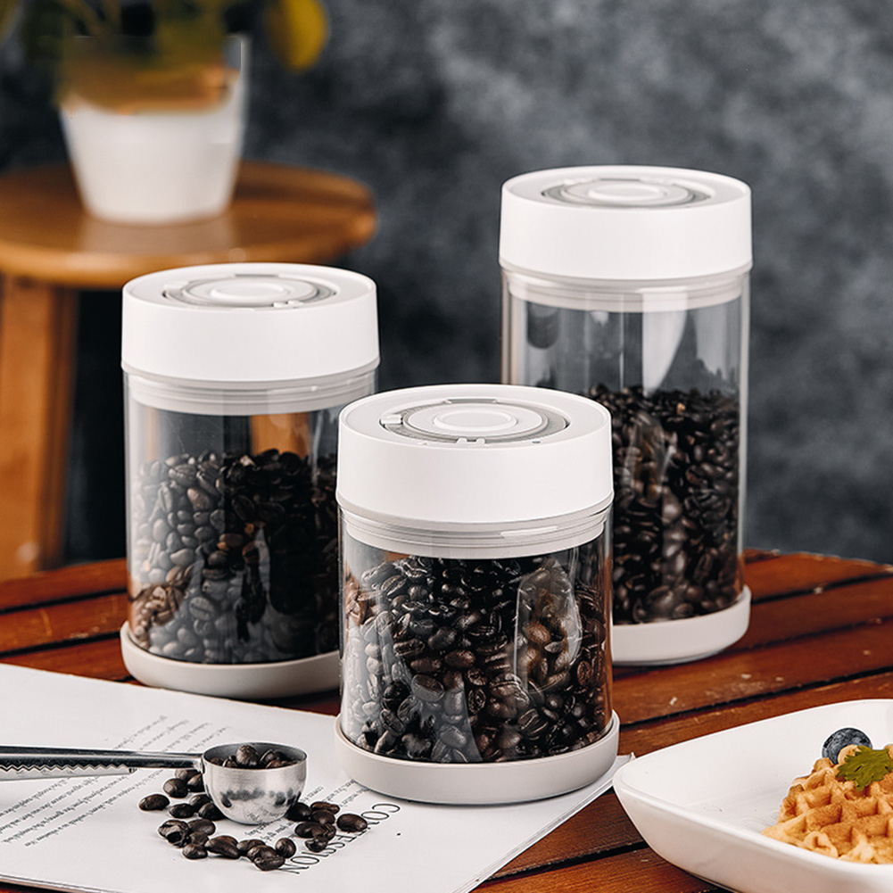 Kitchen Gadgets Storage - キッチン防湿ガラスコーヒー豆ジャー自動インテリジェント真空保存密封ジャー食品フルーツシリアルティーコンテナ