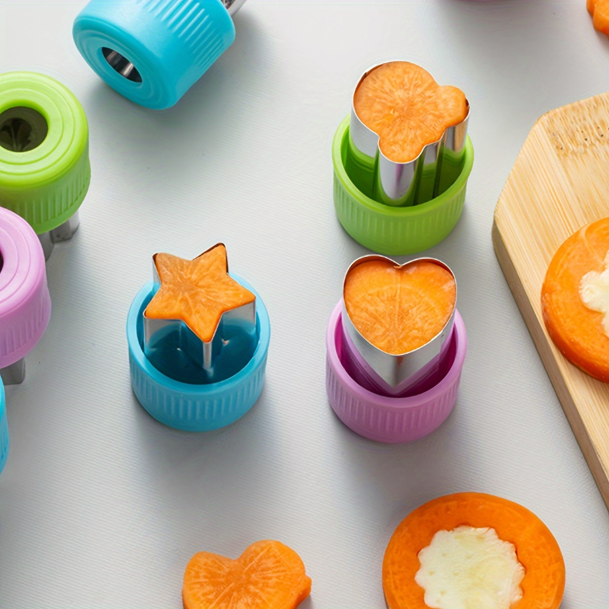 Kitchen Gadgets Vegetable Cutter - スターハート型野菜カッタープラスチックハンドル3個入りポータブル調理器具ステンレス鋼フルーツカットダイキッチンガジェット