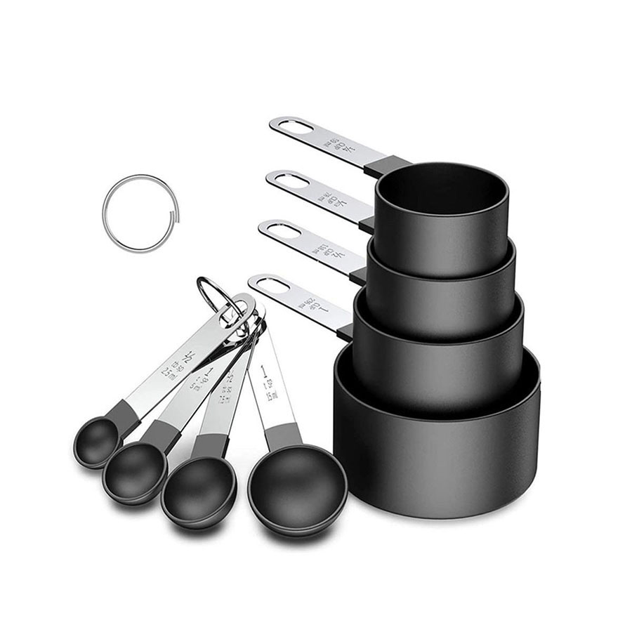 Kitchen Gadgets Peeler - 4 個/8 個プラスチック計量カップスプーンセットステンレス鋼ハンドルキッチンベーキングツールアクセサリー計量ガジェット