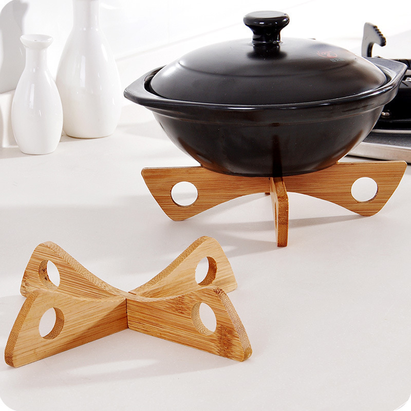 Kitchen Gadgets In Japan - クロストレイホルダー木製取り外し可能なテーブルマット抗熱スチームテーブルマット家庭用キッチン滑り止め木製マットガジェットアクセサリー