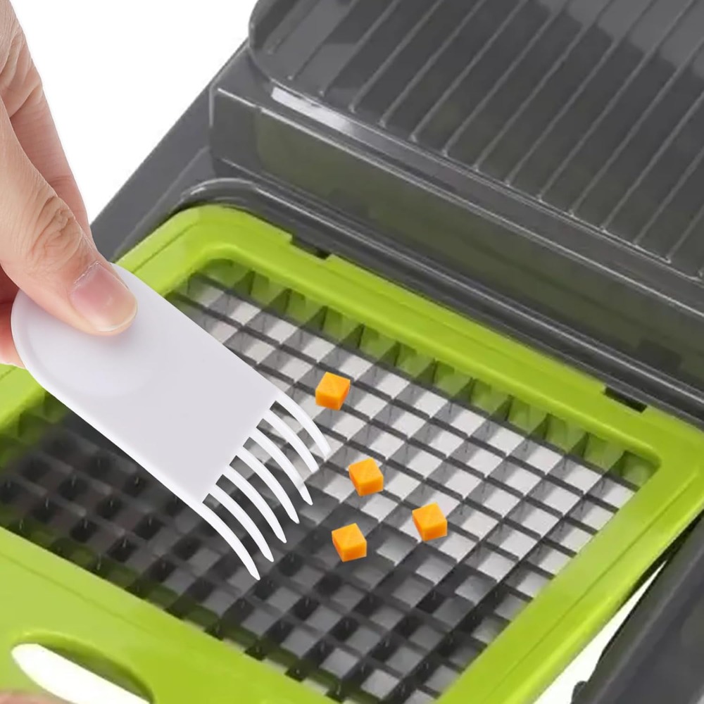 Kitchen Gadgets Vegetable Cutter - 2個入り野菜チョッパー洗浄ブラシツール 多目的ホワイトプラスチック製玉ねぎダイサーカッタークリーナー ほとんどのサラダチョッパーと互換性あり 食洗機対応 キッチンガジェット