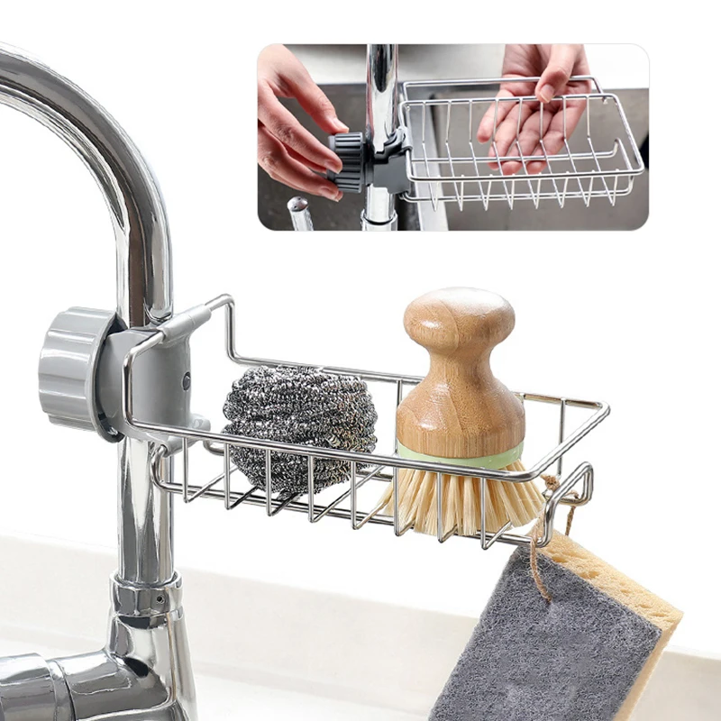 キッチンシンク排水ラックスポンジ収納フレキシブル蛇口ホルダー - Kitchen Gadgets Storage Ideas のレビューと価格