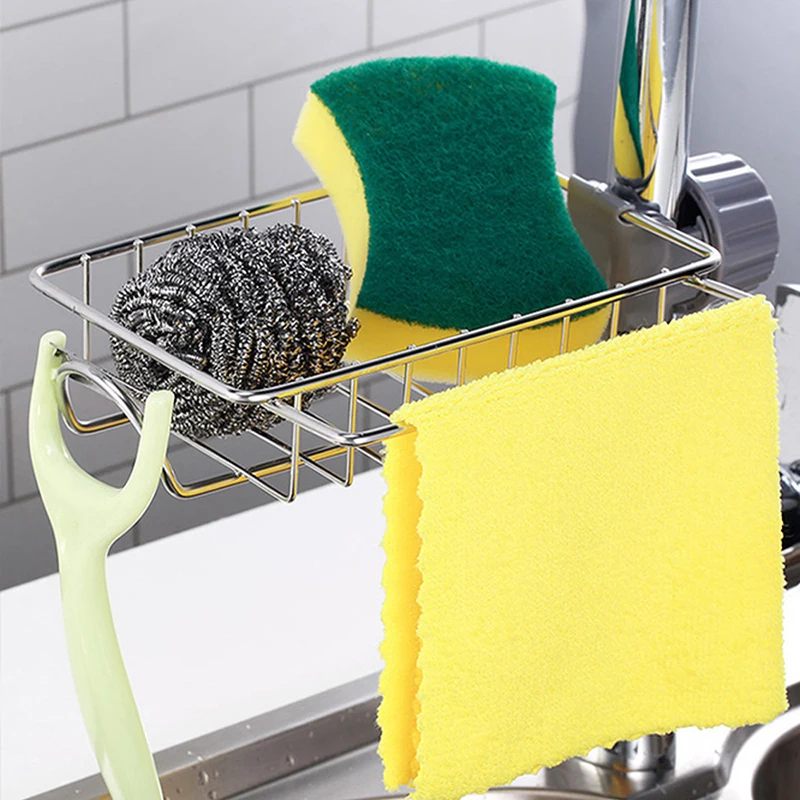 キッチンシンク排水ラックスポンジ収納フレキシブル蛇口ホルダー - Kitchen Gadgets Storage Ideas のレビューと価格
