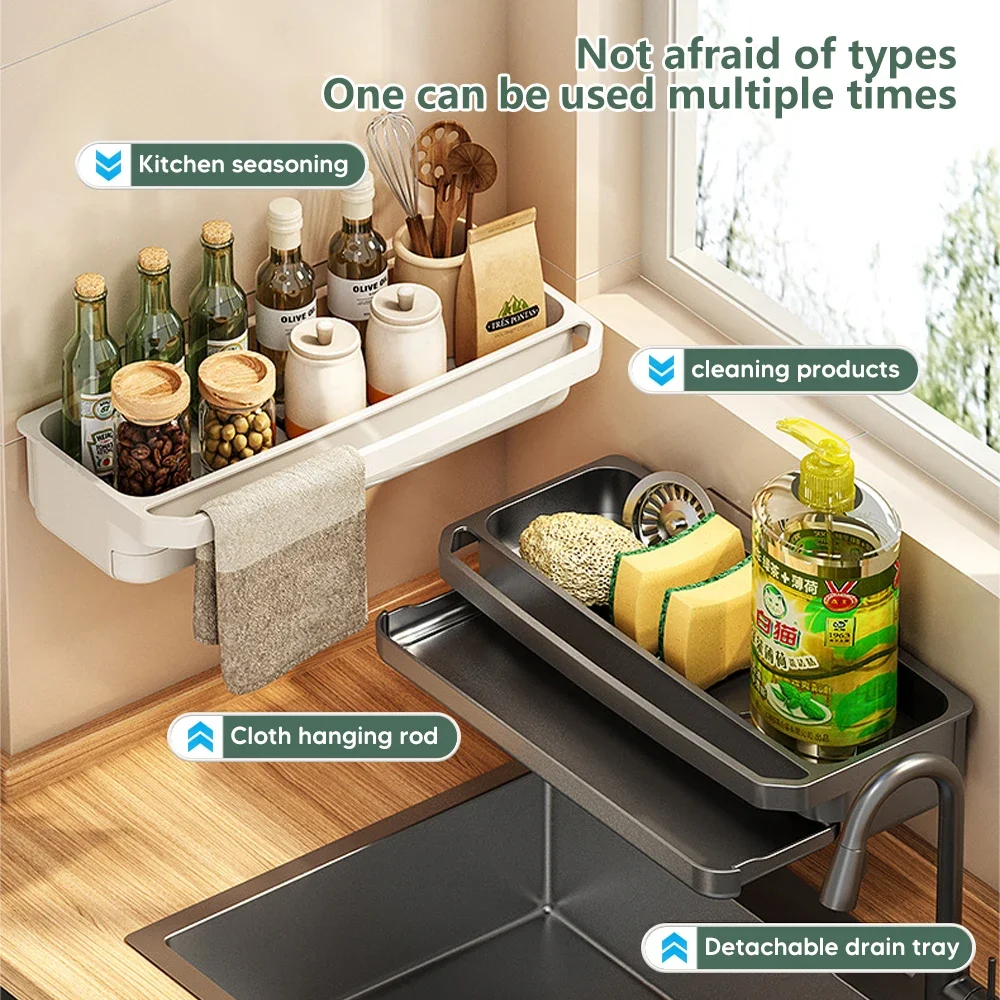 キッチンシンクオーガナイザー排水ラック自己排水棚スポンジホル - Kitchen Gadgets Storage Ideas のレビューと価格