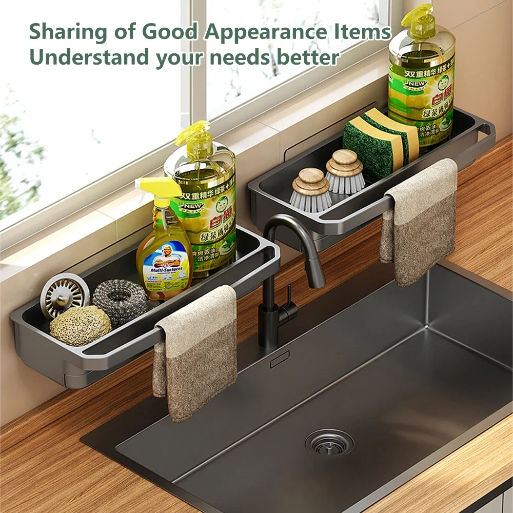 キッチンシンクオーガナイザー排水ラック自己排水棚スポンジホル - Kitchen Gadgets Storage Ideas のレビューと価格