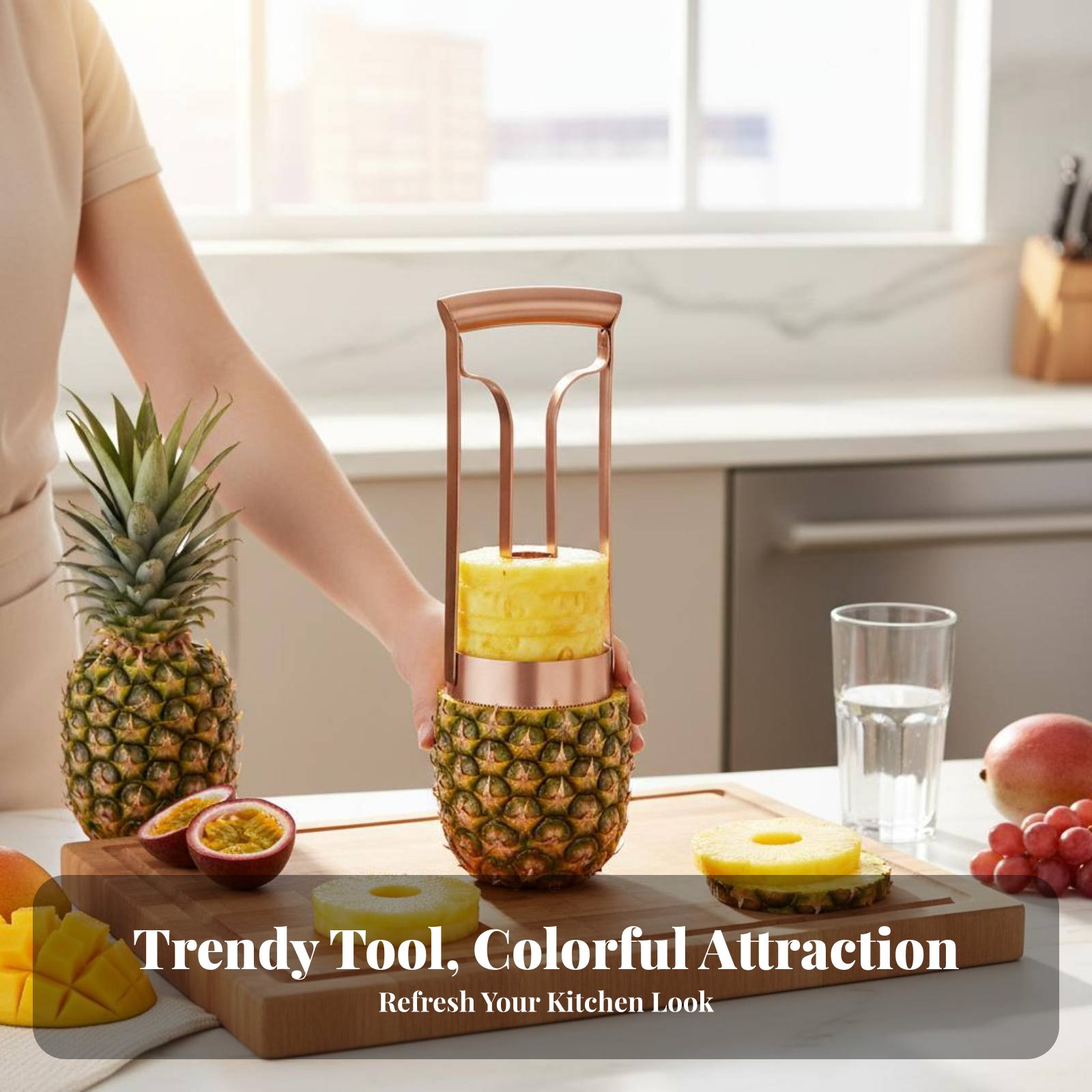 ステンレス製パイナップルカッター 芯抜き・スライス用 ステン - Kitchen Gadgets Vegetable Cutter のレビューと価格