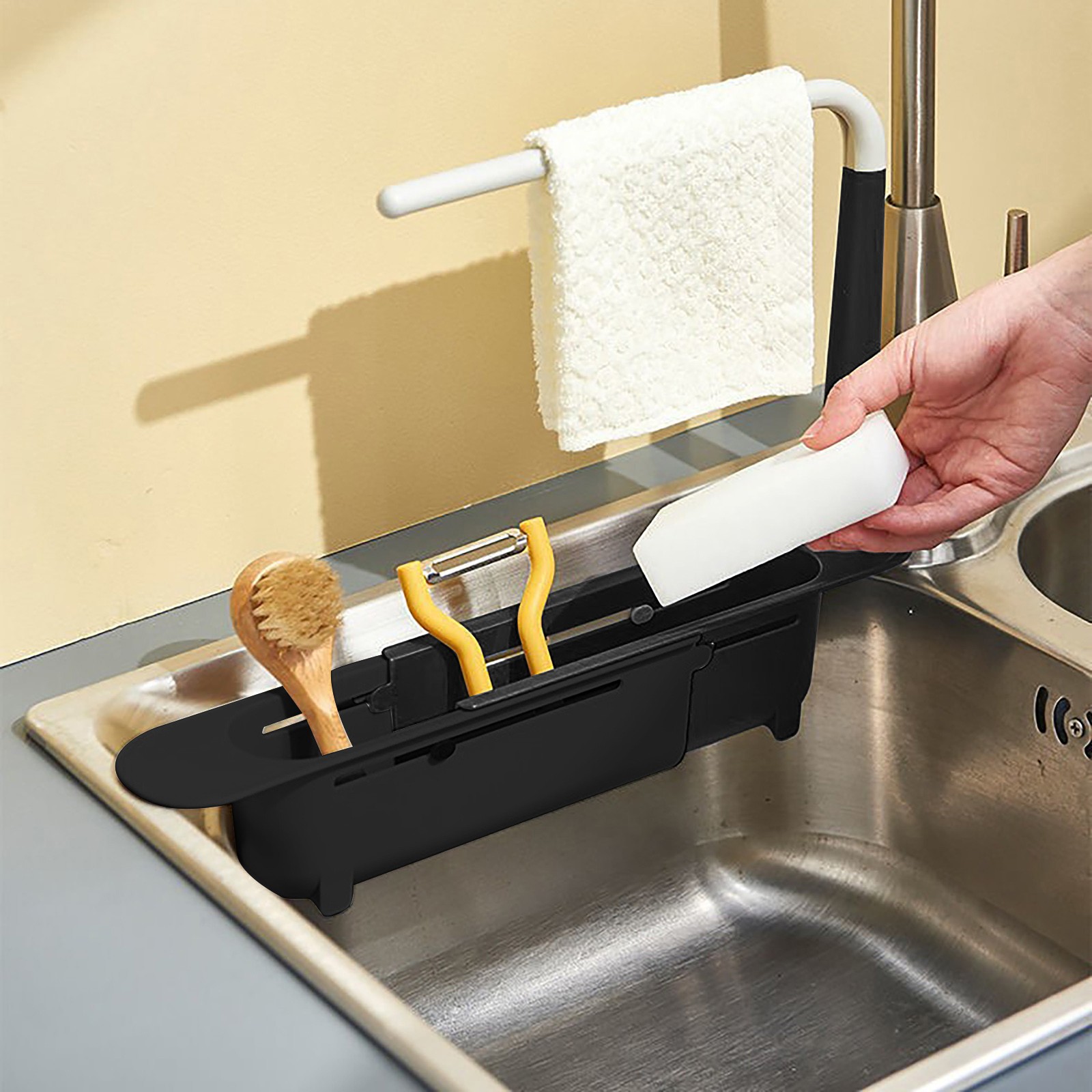 Elescopicシンクの水切り、キッチンオーガナイザー、石 - Kitchen Gadgets Storage Ideas のレビューと価格