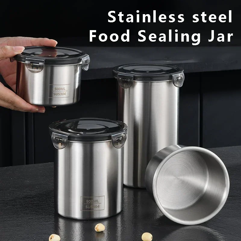 ステンレス製食品容器,密閉容器,コーヒー豆,スナック収納缶, - Kitchen Gadgets Storage Ideas のレビューと価格