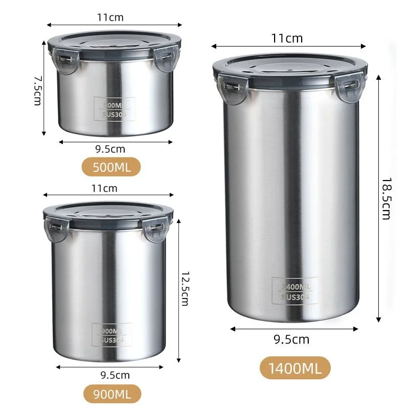 ステンレス製食品容器,密閉容器,コーヒー豆,スナック収納缶, - Kitchen Gadgets Storage Ideas のレビューと価格