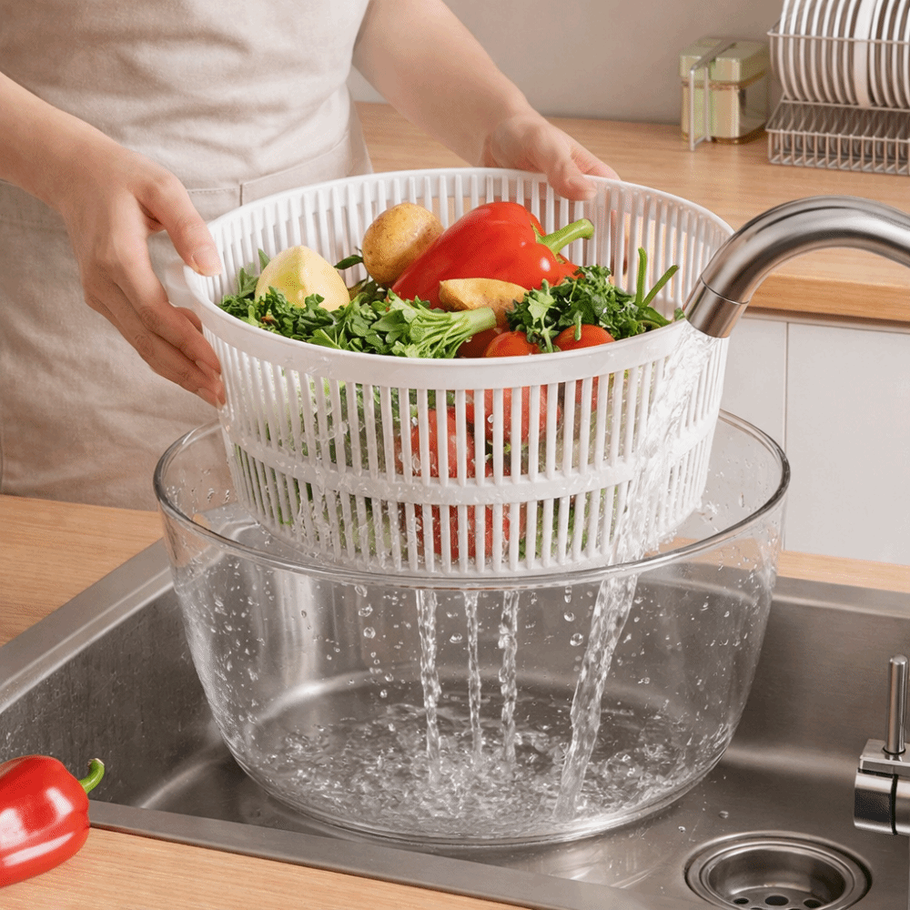 大容量野菜脱水機回転式急速排水フルーツ排水バスケット半自動サ - Salad Spinner のレビューと価格