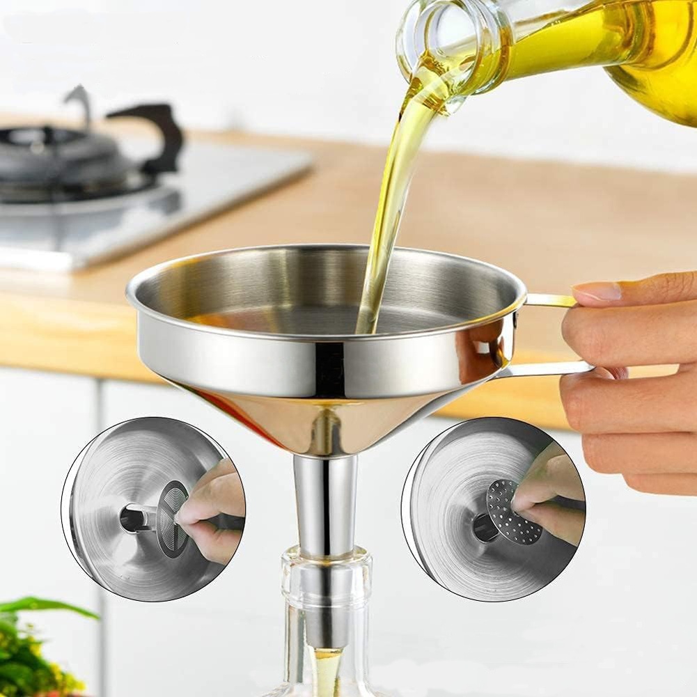 1Pc ステンレス鋼食用油漏斗広口キッチンアクセサリーバービ - Kitchen Gadgets Ninja のレビューと価格