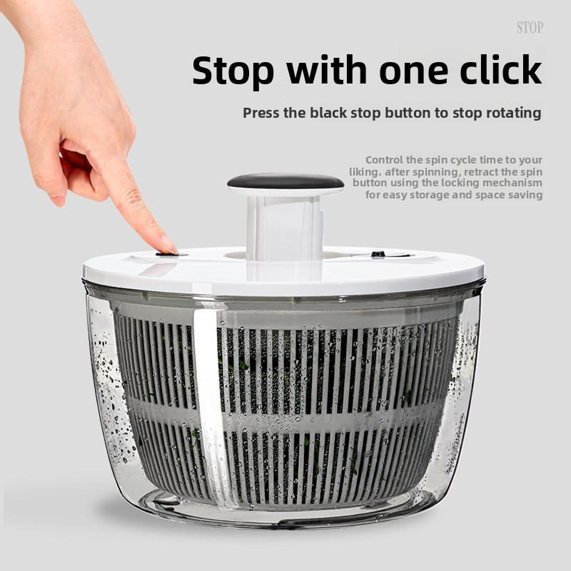 新しいプラスチック製野菜乾燥機 家庭用 手動サラダスピナー  - Salad Spinner のレビューと価格