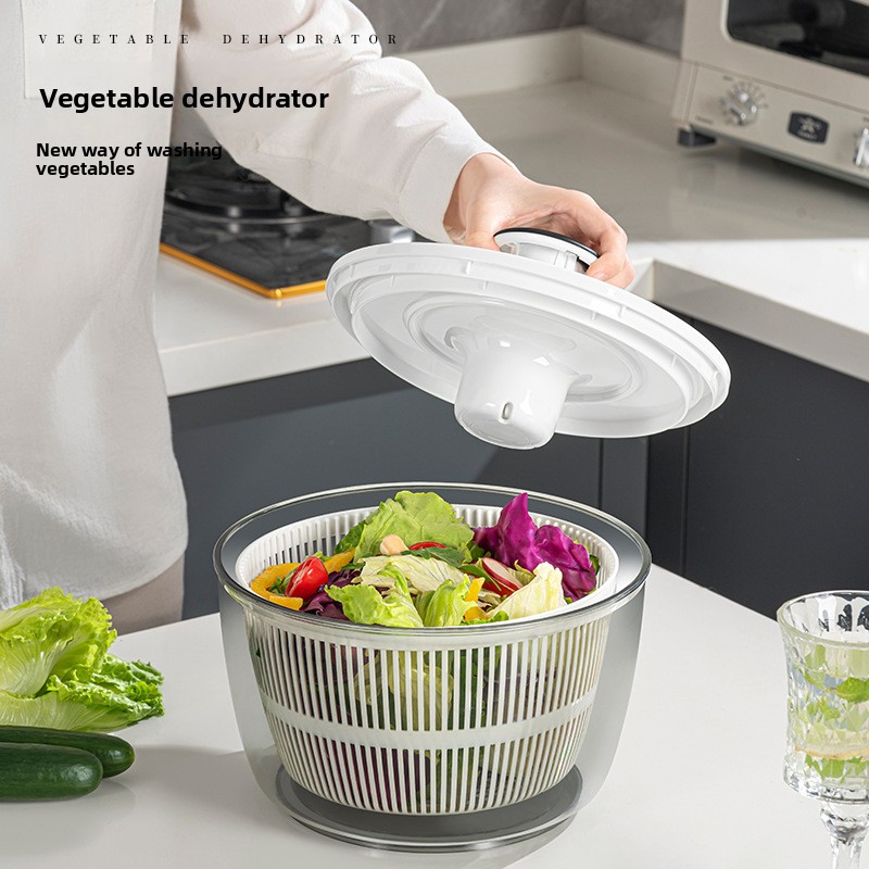 新しいプラスチック製野菜乾燥機 家庭用 手動サラダスピナー  - Salad Spinner のレビューと価格