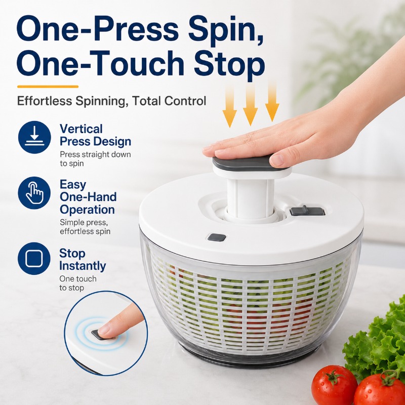 大型6Lサラダスピナー野菜洗浄機、手動プレス式フルーツドライ - Salad Spinner のレビューと価格