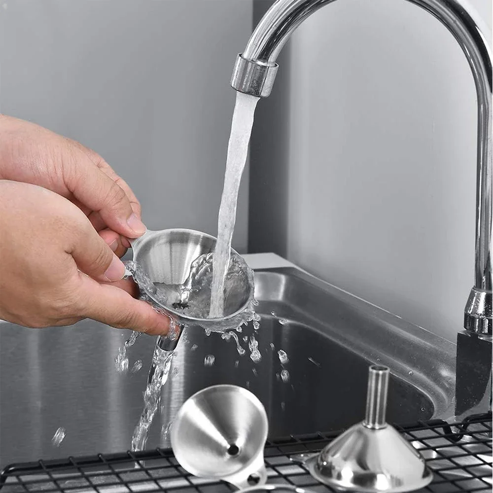 3 個のステンレス鋼キッチン漏斗セットボトル充填用ミニ金属漏 - Kitchen Gadgets Ninja のレビューと価格