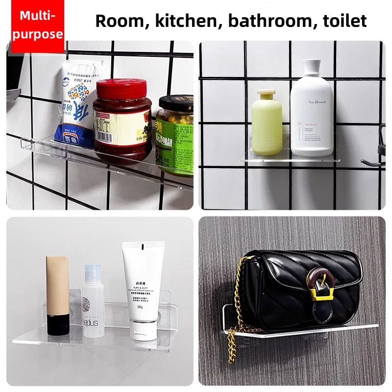 壁掛けアクリル収納ラック取り外し可能なバスルームシャワーオー - Kitchen Gadgets Storage Ideas のレビューと価格