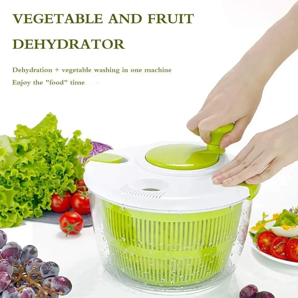 サラダスピナードライヤー野菜果物食品脱水機速乾多機能手動キッ - Salad Spinner のレビューと価格