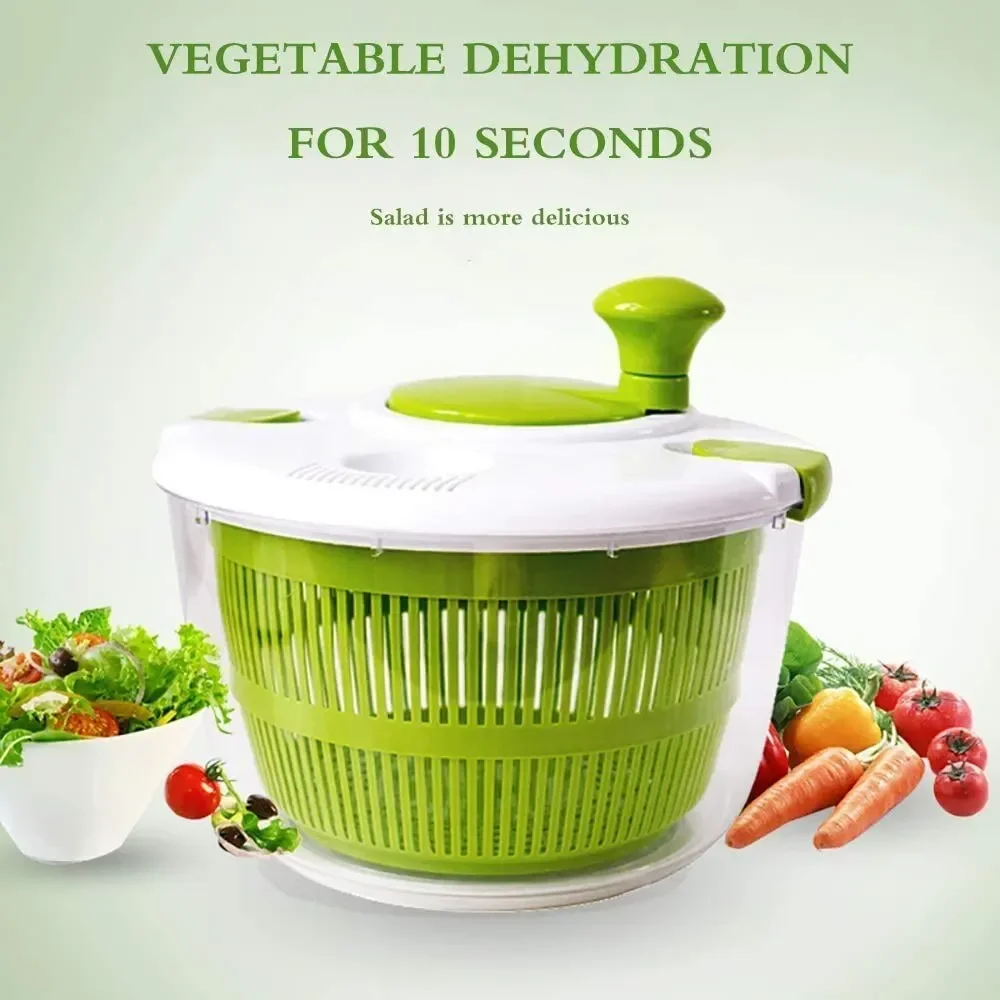 サラダスピナードライヤー野菜果物食品脱水機速乾多機能手動キッ - Salad Spinner のレビューと価格