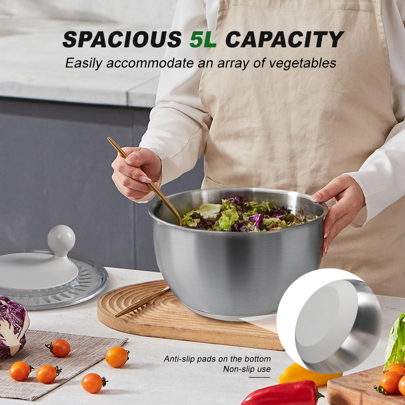 カスタマイズ可能なレタススピナーボウル、野菜乾燥用手動ステン - Salad Spinner のレビューと価格