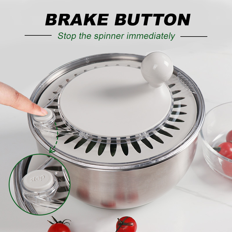 カスタマイズ可能なレタススピナーボウル、野菜乾燥用手動ステン - Salad Spinner のレビューと価格