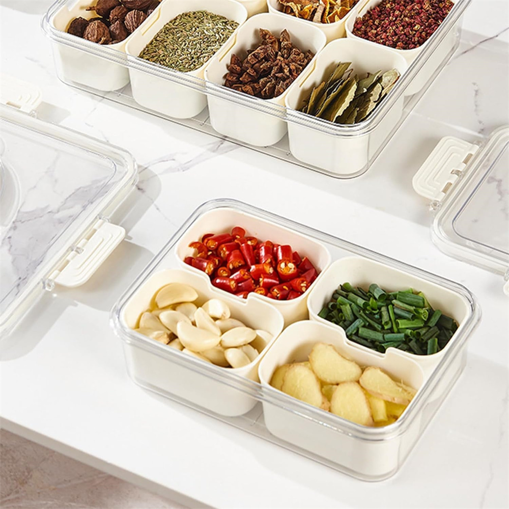 ポータブル食品保存箱、スナック収納ボックス、蓋付き4つのコン - Kitchen Gadgets Storage のレビューと価格