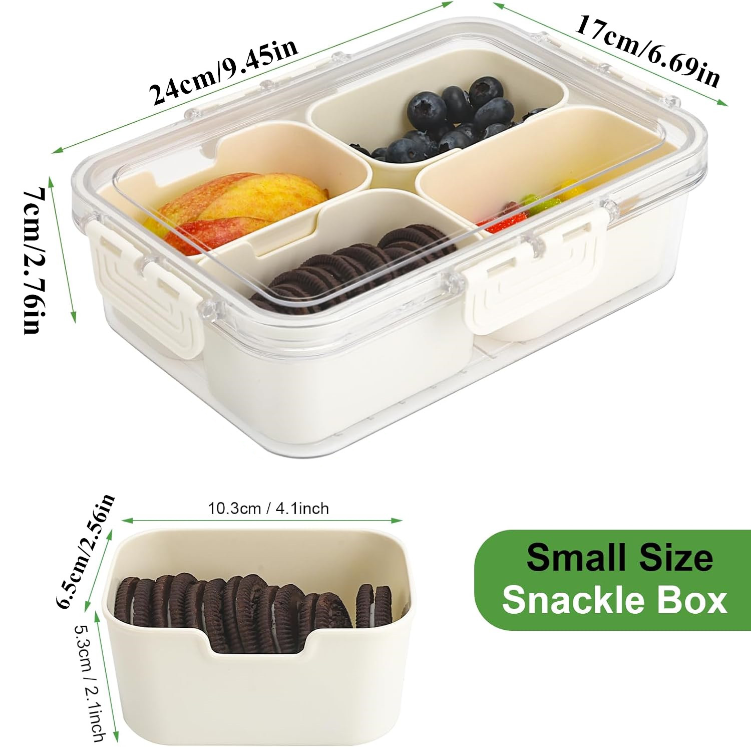 ポータブル食品保存箱、スナック収納ボックス、蓋付き4つのコン - Kitchen Gadgets Storage のレビューと価格