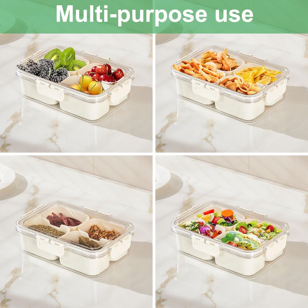 ポータブル食品保存箱、スナック収納ボックス、蓋付き4つのコン - Kitchen Gadgets Storage のレビューと価格