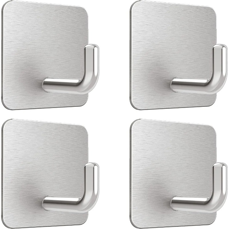 4個入り ノードリル式 粘着ステンレスフック 強力 バスルー - Kitchen Gadgets Storage Ideas のレビューと価格