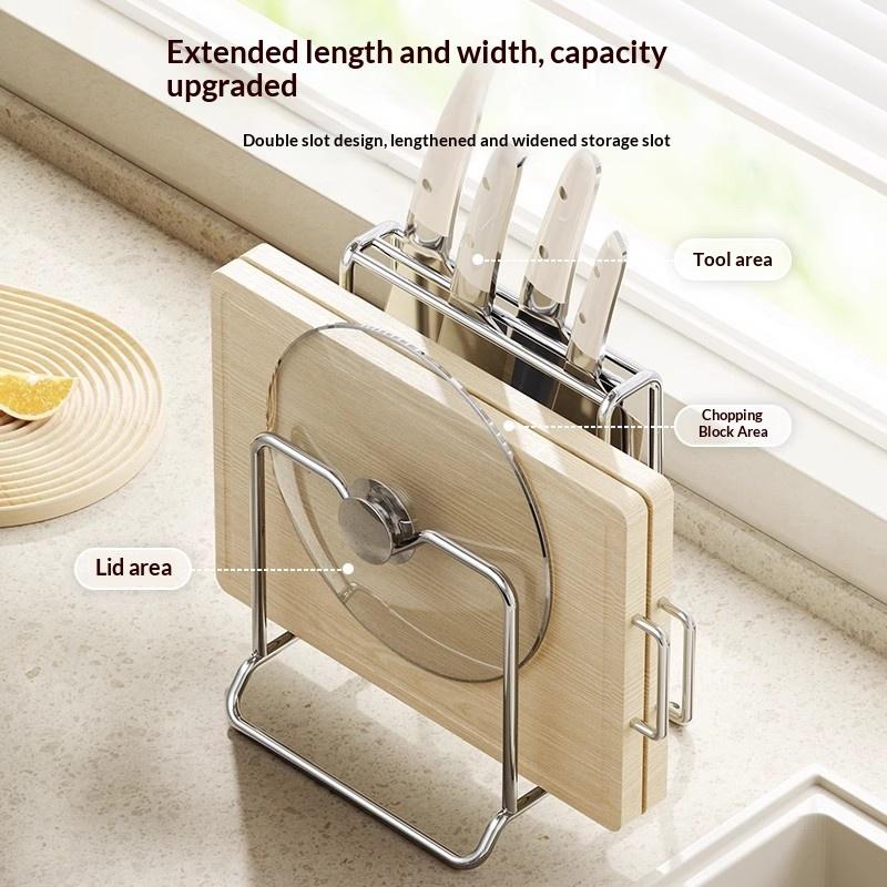 キッチンナイフオーガナイザーラック、まな板収納付き多機能調理 - Kitchen Gadgets And Utensils のレビューと価格