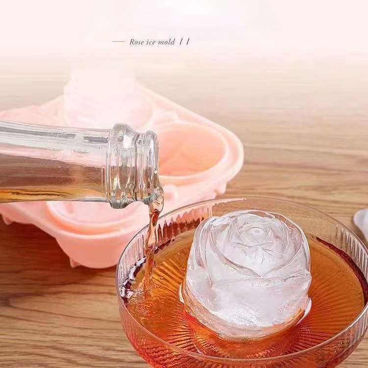 3D ローズアイスモールド 4 穴アイスキューブトレイ型花の - Kitchen Gadgets Ninja のレビューと価格