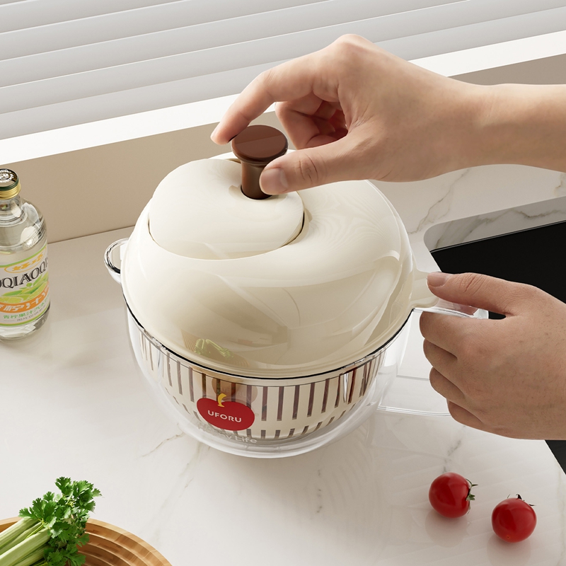 UFORU アップル型サラダスピナー、手動式果物野菜水切りか - Salad Spinner のレビューと価格