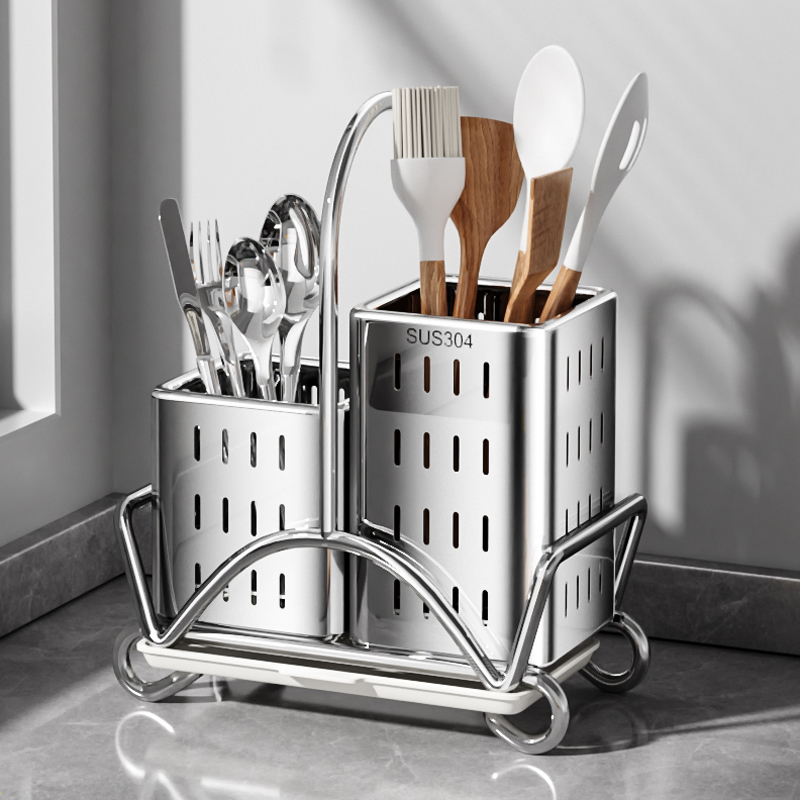 ステンレス製 カトラリースタンド 多機能 スプーン フォーク - Kitchen Gadgets And Utensils のレビューと価格