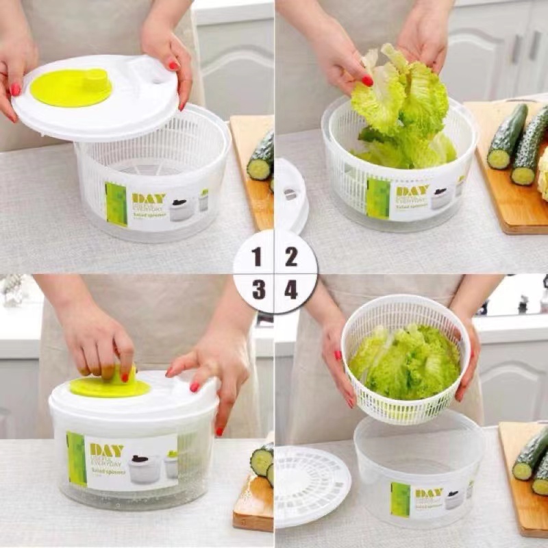 キッチン野菜洗浄用手回しスピナー、サラダ脱水機、二重層野菜水 - Salad Spinner のレビューと価格