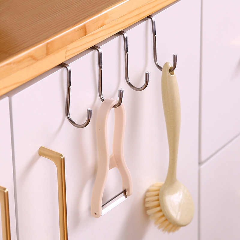5個セット 304ステンレス鋼フック 無料パンチング ダブル - Kitchen Gadgets Storage のレビューと価格