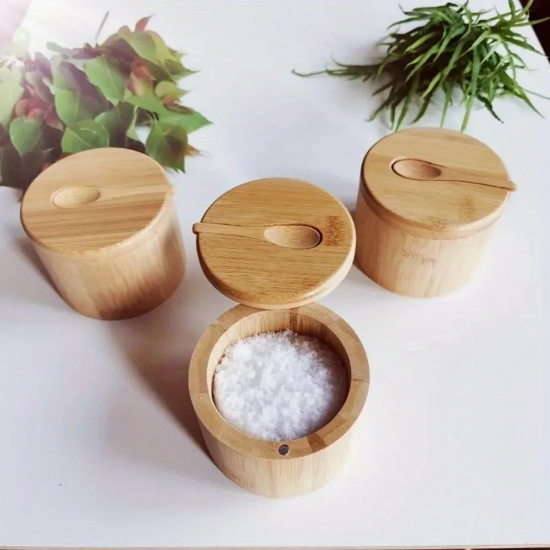 竹製塩コショウ調味料入れセット 木製調味料ボックス 多機能キ - Kitchen Gadgets Storage のレビューと価格