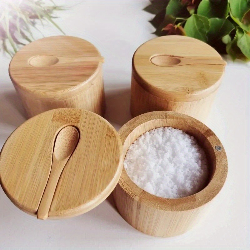 竹製塩コショウ調味料入れセット 木製調味料ボックス 多機能キ - Kitchen Gadgets Storage のレビューと価格