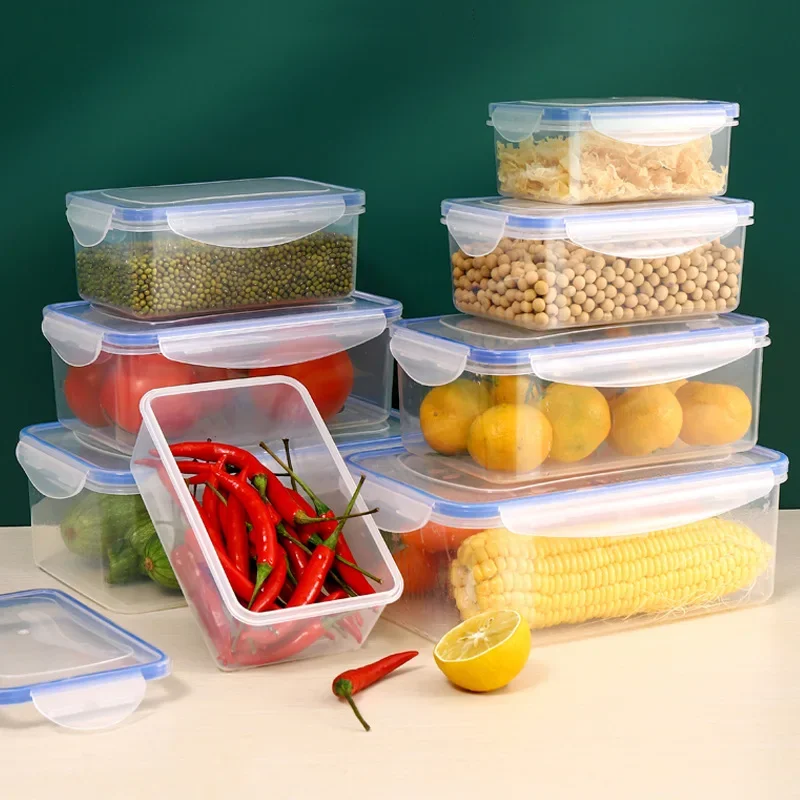 キッチン冷蔵庫密閉型長方形冷蔵庫収納ボックス蓋付きプラスチッ - Kitchen Gadgets Storage のレビューと価格