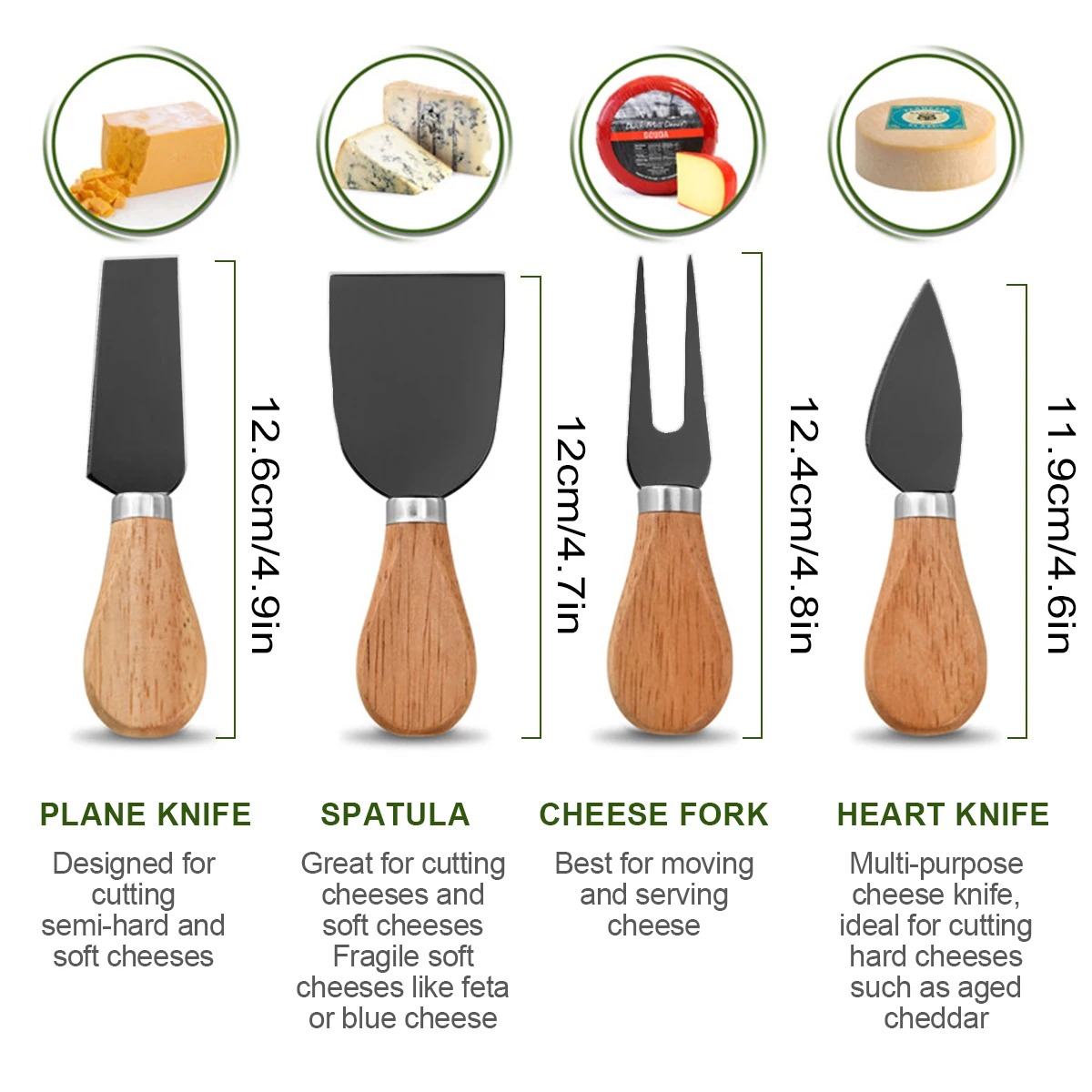 シャルキュトリボードとカトラリー用チーズナイフセット、ステン - Kitchen Gadgets In Japan のレビューと価格