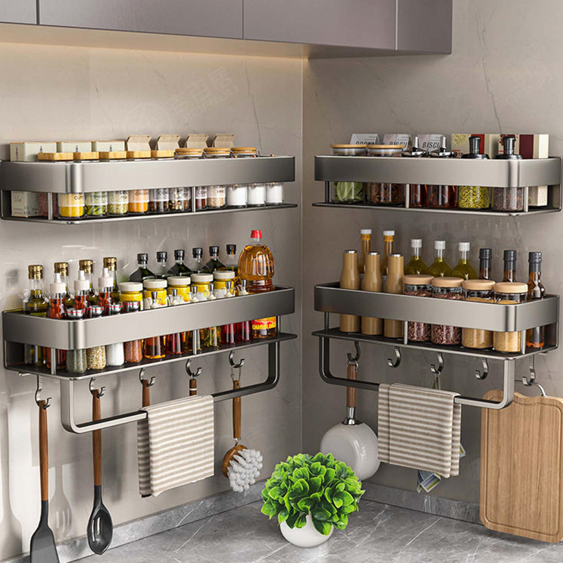 アルミ製キッチンラック キッチン棚 トイレ収納 穴あけ不要  - Kitchen Gadgets Storage Ideas のレビューと価格