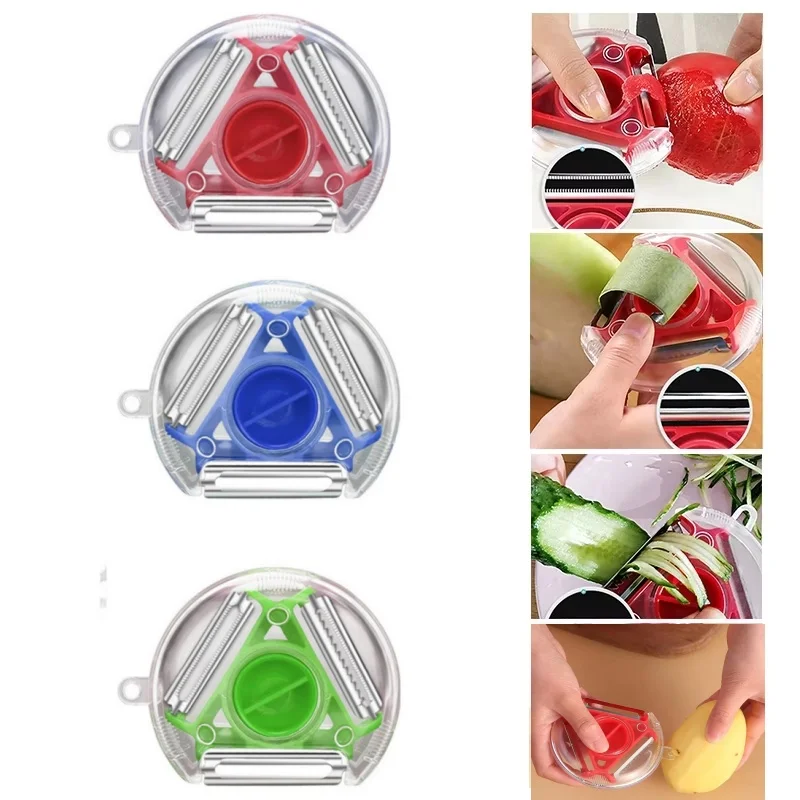 1PCトリオピーラーセット野菜ピーラースライサーシュレッダー - Kitchen Gadgets Vegetable Cutter のレビューと価格