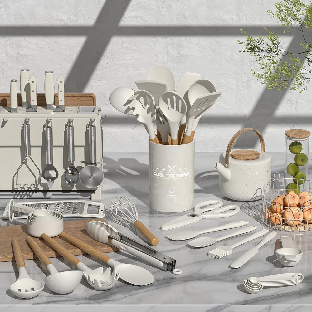 厚みのあるシリコン製キッチンツールセット - 調理器具セット - Kitchen Gadgets And Utensils のレビューと価格