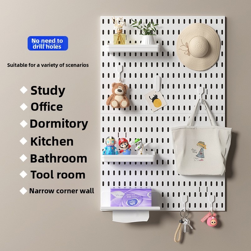 ドリル不要の壁掛け収納ペグボード、多用途DIYウォールディス - Kitchen Gadgets Storage のレビューと価格