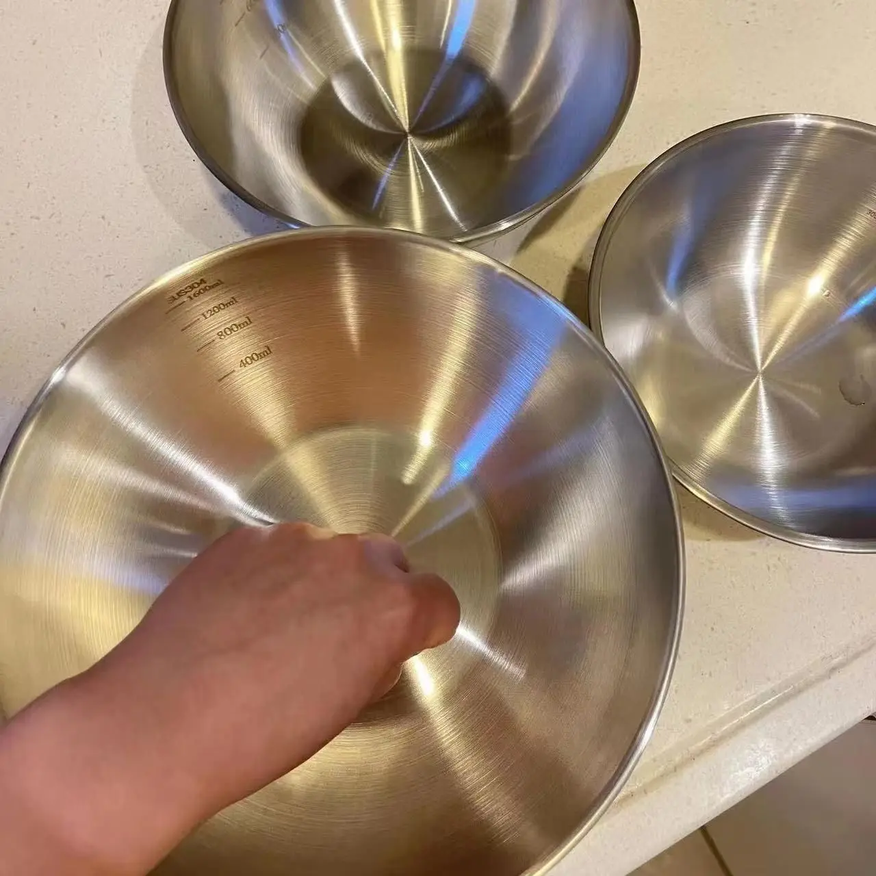 1～3個のステンレス製ボウルセット、計量機能付き、調理、ベー - Kitchen Gadgets Storage のレビューと価格